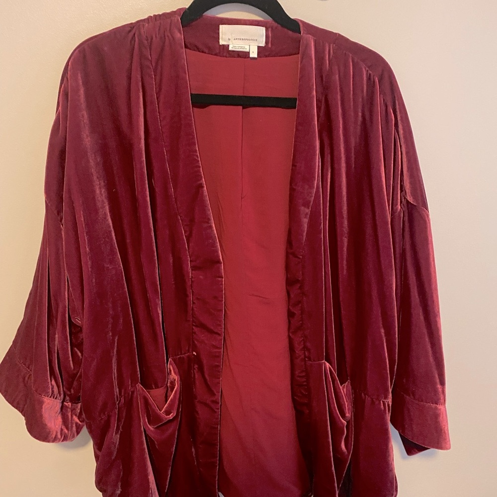 ANTHROPOLOGY CRUSHED VELVET KIMONO